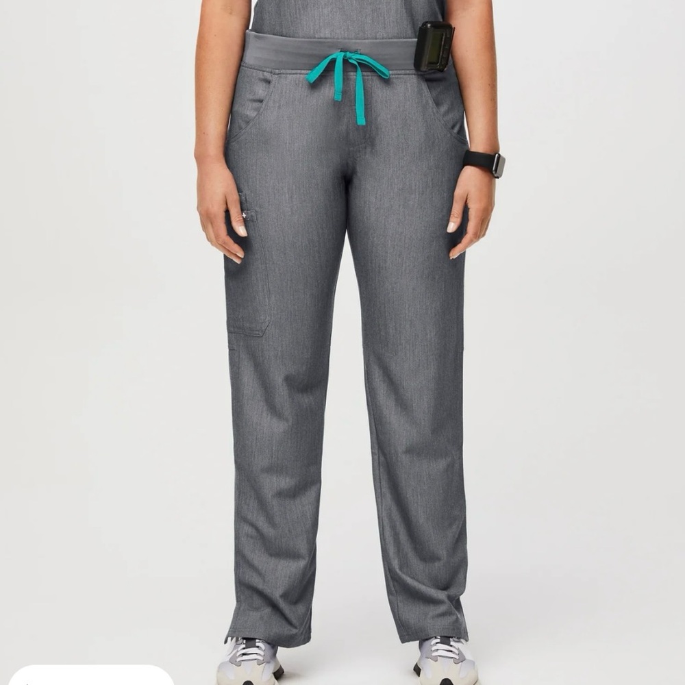 Figs Kade Cargo Pants Heathered Denim NWT